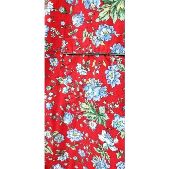 Vintage Cottagecore Pajama Set Red Floral Victoria Secret Cabincore - Picture 3 of 9